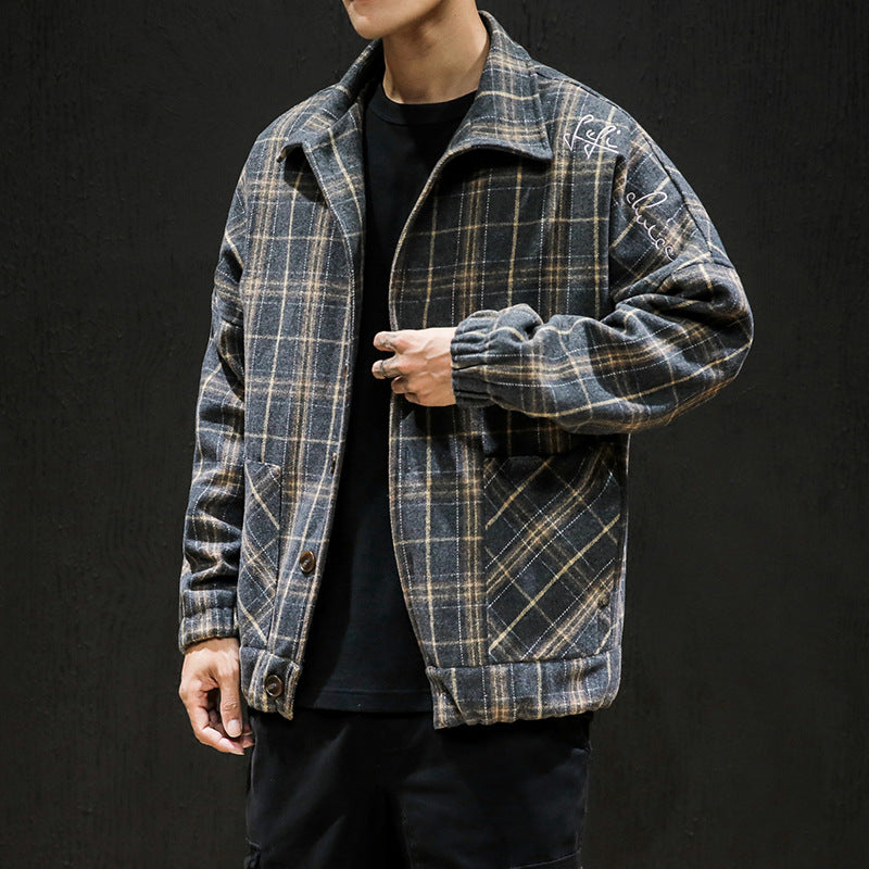 Plaid Popular Men's Casual Clothes Trend Jacket