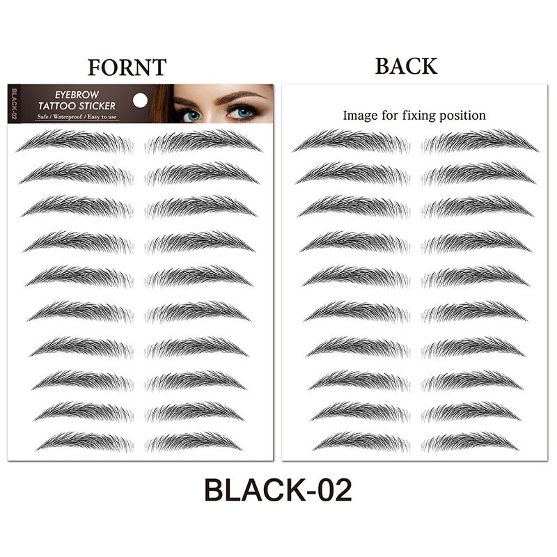 Water-based Hair-liked Authentic Eyebrow Tattoo Sticker Waterproof Cosmetics Long Lasting Makeup False Eyebrows Stickers