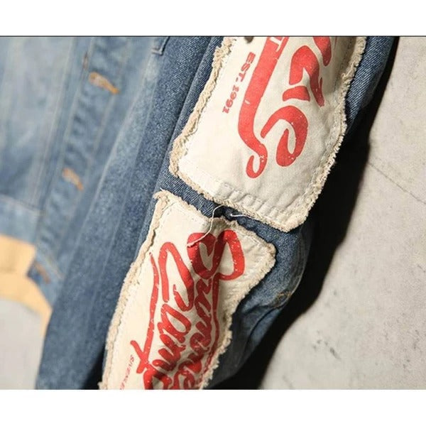 Carter Patch Designs Ripped Style Denim Jacket