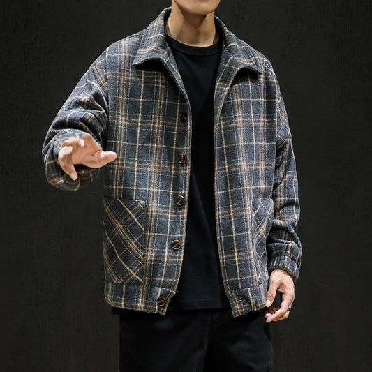 Plaid Popular Men's Casual Clothes Trend Jacket