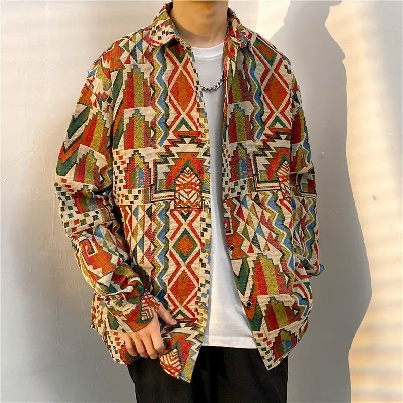 High Street Stitching Plaid Coat For Men