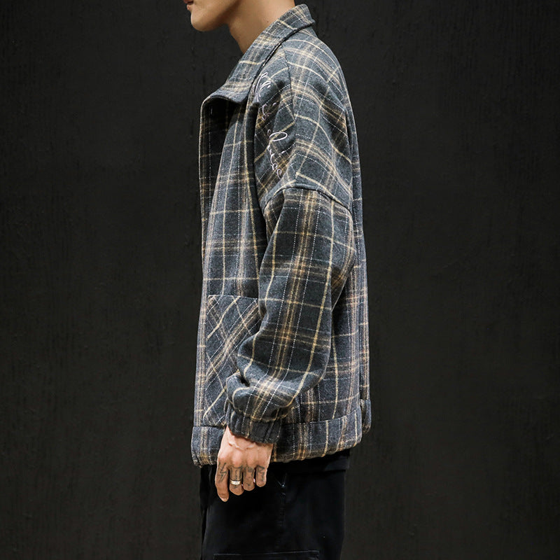 Plaid Popular Men's Casual Clothes Trend Jacket