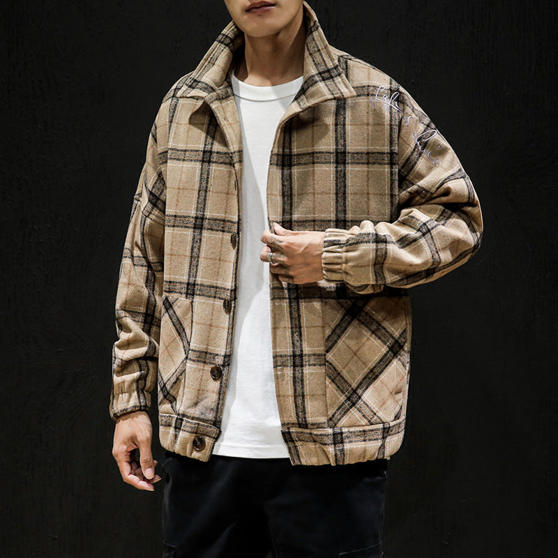 Plaid Popular Men's Casual Clothes Trend Jacket