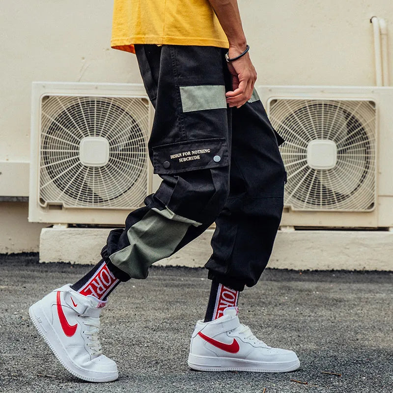 Japanese Streetwear Men Pants Casual Hip Hop Baggy Tactical Trousers Street Boy Fashion Black Pants Men Sports Jogger Sweatpants