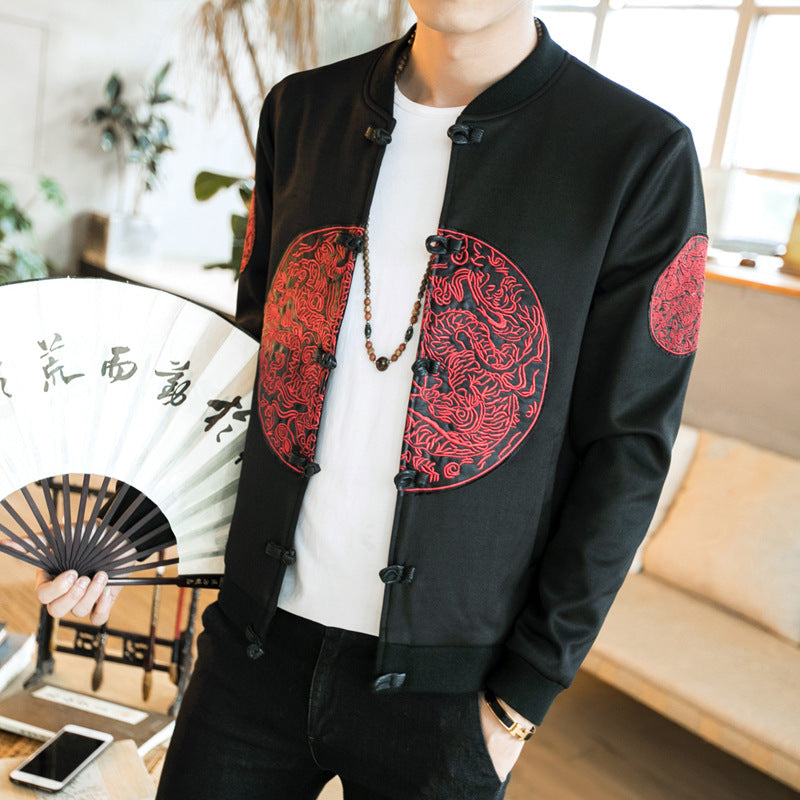 Jacket Coat Chinese Style Embroidery Retro